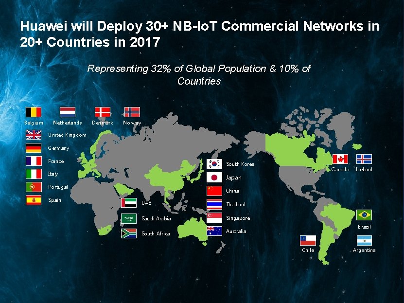 Huawei will Deploy 30+ NB-Io. T Commercial Networks in 20+ Countries in 2017 Representing