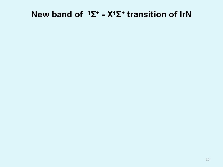 New band of 1Σ+ - X 1Σ+ transition of Ir. N 16 