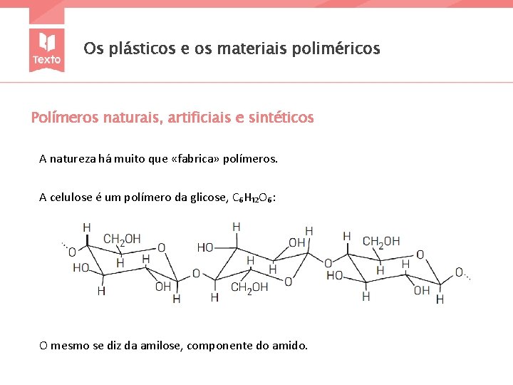 Os plásticos e os materiais poliméricos Polímeros naturais, artificiais e sintéticos A natureza há