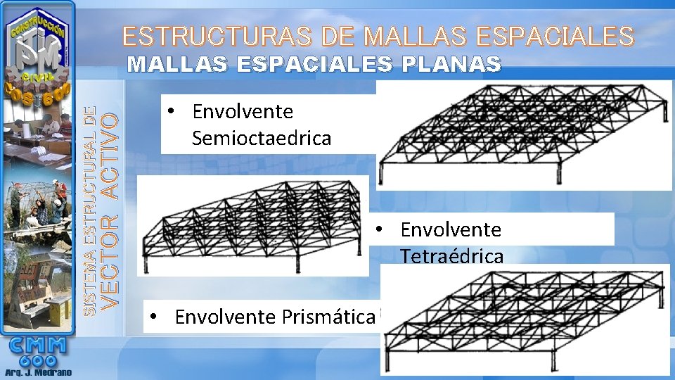ESTRUCTURAS DE MALLAS ESPACIALES VECTOR ACTIVO SISTEMA ESTRUCTURAL DE MALLAS ESPACIALES PLANAS • Envolvente