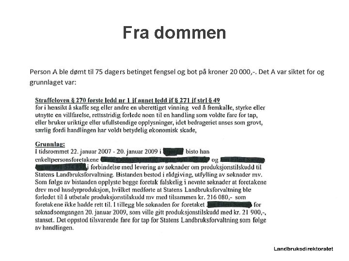 Fra dommen 