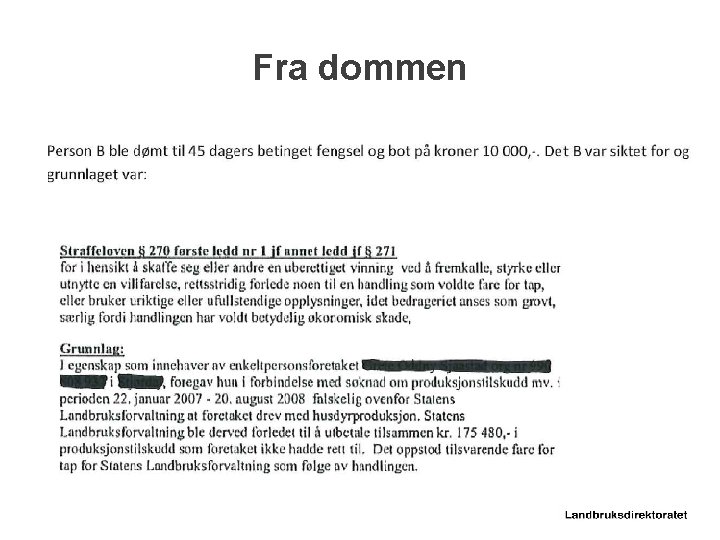 Fra dommen 