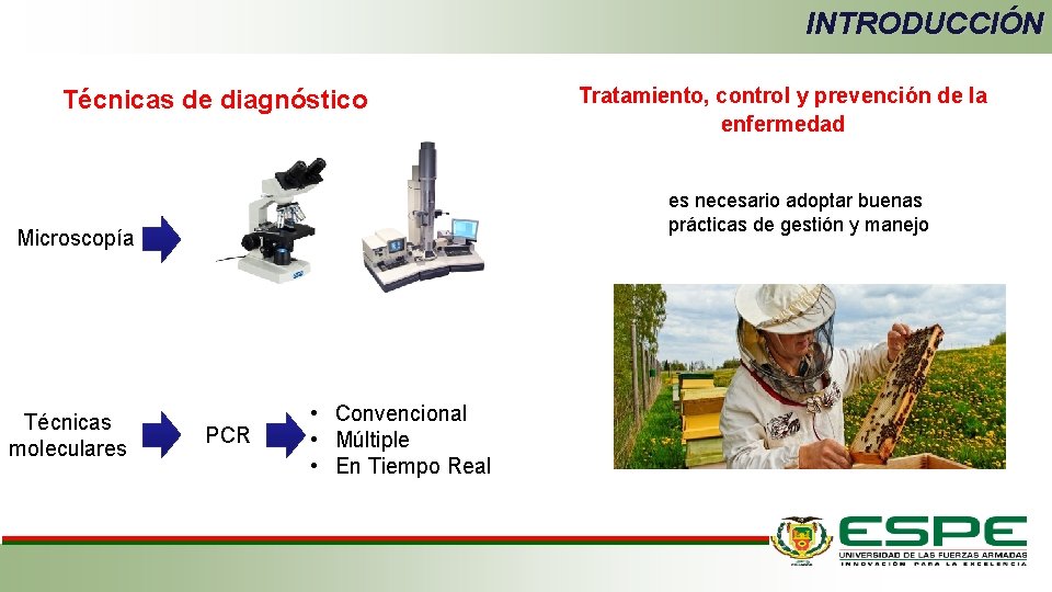 INTRODUCCIÓN Técnicas de diagnóstico es necesario adoptar buenas prácticas de gestión y manejo Microscopía