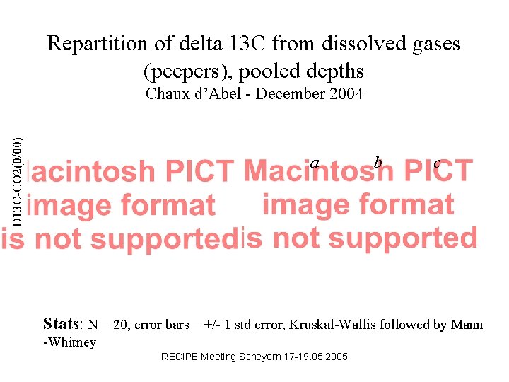 Repartition of delta 13 C from dissolved gases (peepers), pooled depths D 13 C-CO