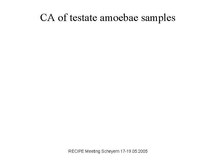CA of testate amoebae samples RECIPE Meeting Scheyern 17 -19. 05. 2005 