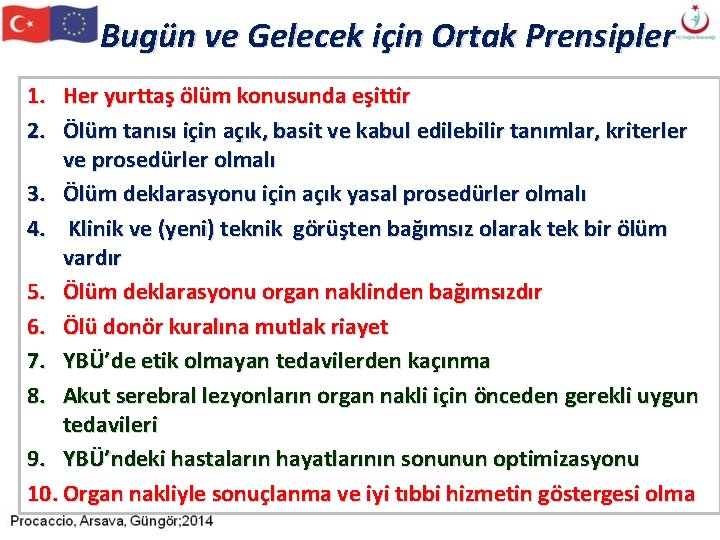 Bugün ve Gelecek için Ortak Prensipler 1. Her yurttaş ölüm konusunda eşittir 2. Ölüm Bugün ve Gelecek için Ortak Prensipler 1. Her yurttaş ölüm konusunda eşittir 2. Ölüm