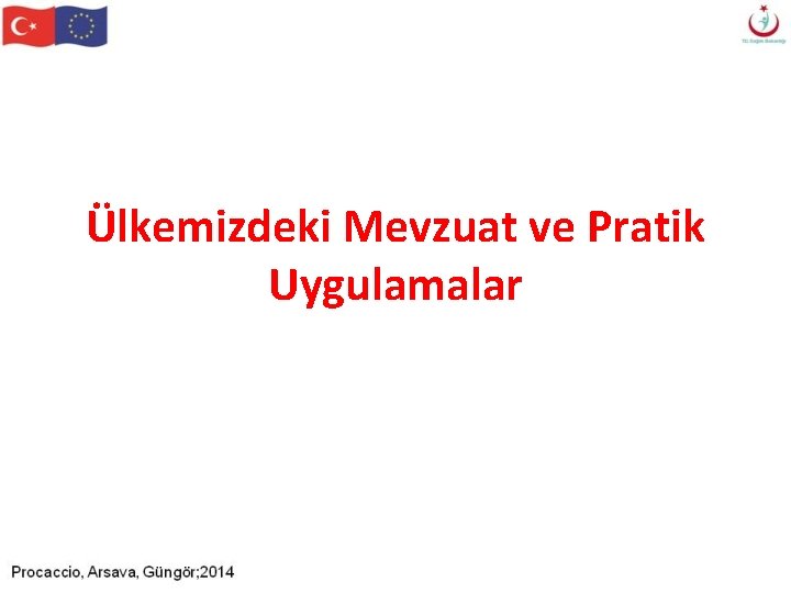 Ülkemizdeki Mevzuat ve Pratik Uygulamalar Ülkemizdeki Mevzuat ve Pratik Uygulamalar
