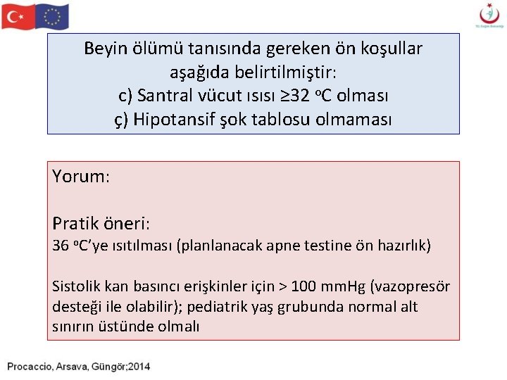 Beyin ölümü tanısında gereken ön koşullar aşağıda belirtilmiştir: c) Santral vücut ısısı ≥ 32 Beyin ölümü tanısında gereken ön koşullar aşağıda belirtilmiştir: c) Santral vücut ısısı ≥ 32