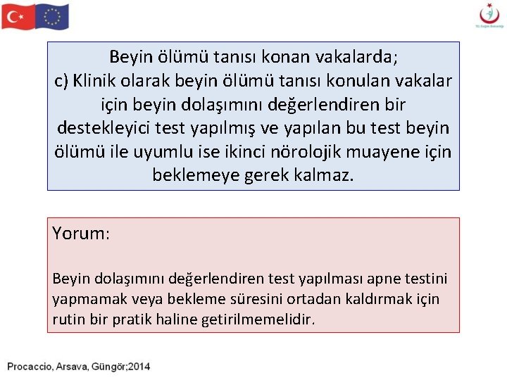 Beyin ölümü tanısı konan vakalarda; c) Klinik olarak beyin ölümü tanısı konulan vakalar için Beyin ölümü tanısı konan vakalarda; c) Klinik olarak beyin ölümü tanısı konulan vakalar için