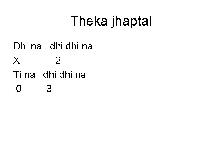 Theka jhaptal Dhi na | dhi na X 2 Ti na | dhi na