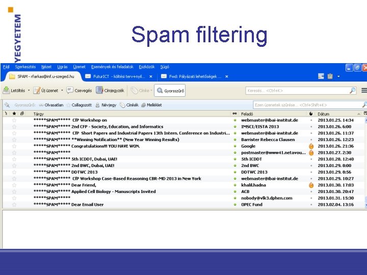 Spam filtering 