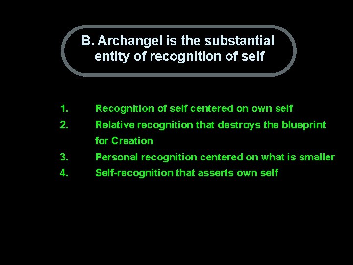B. Archangel is the substantial entity of recognition of self 1. Recognition of self
