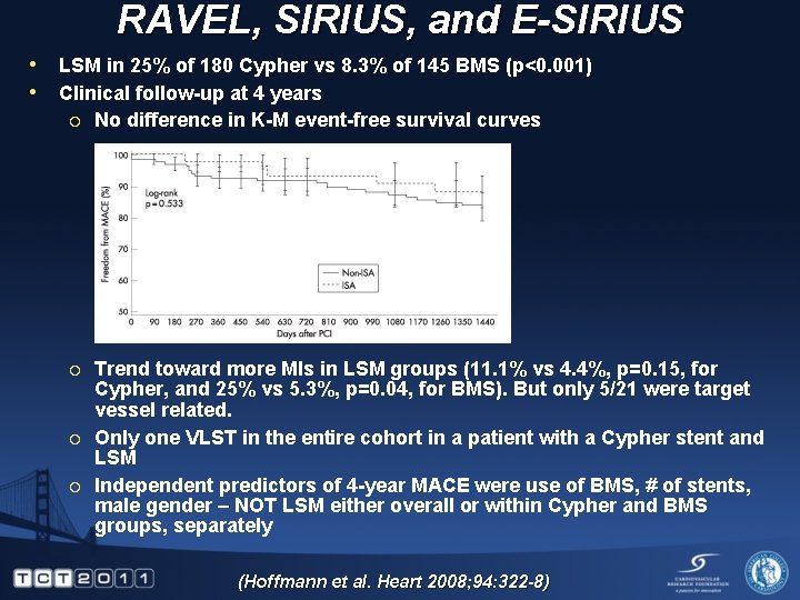 RAVEL, SIRIUS, and E-SIRIUS • LSM in 25% of 180 Cypher vs 8. 3%