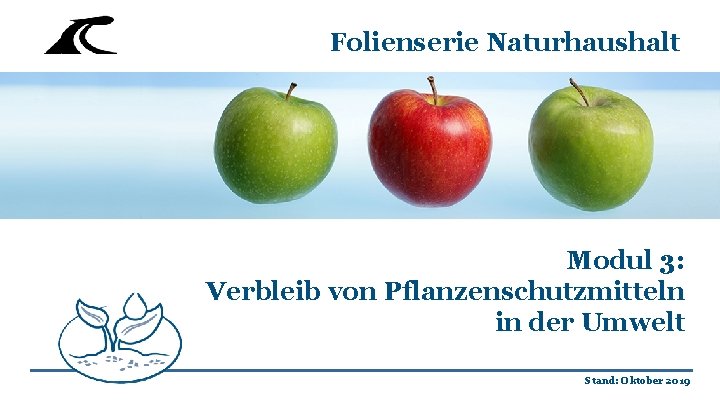 Folienserie Naturhaushalt Modul 3: Verbleib von Pflanzenschutzmitteln in der Umwelt Stand: Oktober 2019 