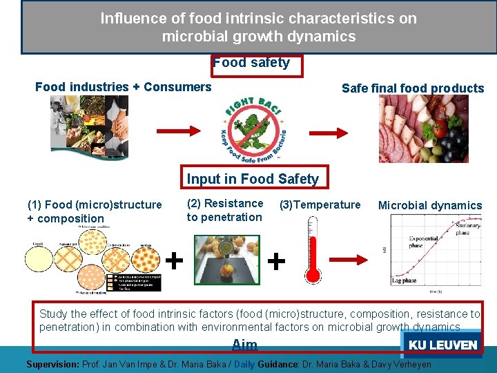 Influence of food intrinsic characteristics on microbial growth dynamics Food safety Food industries +