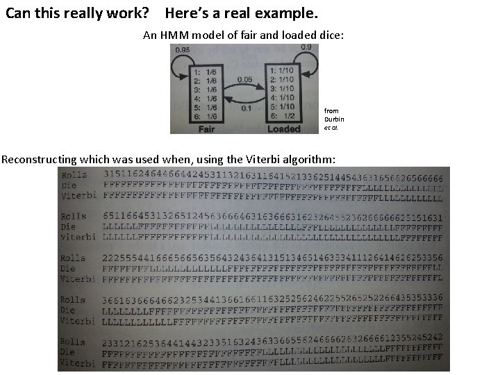 Can this really work? Here’s a real example. An HMM model of fair and