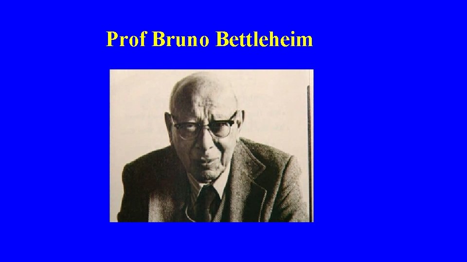 Prof Bruno Bettleheim 