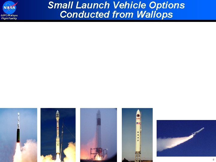 GSFC/Wallops Flight Facility Small Launch Vehicle Options Conducted from Wallops 5 