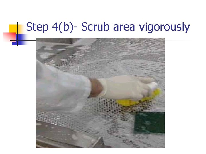 Step 4(b)- Scrub area vigorously 