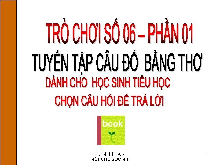 VŨ MINH HẢI - VIẾT CHO SÓC NHÍ 1 