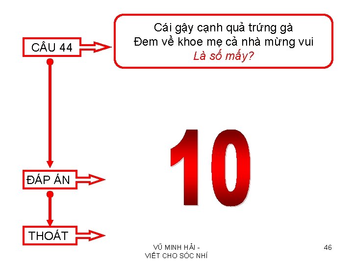 C U 44 Cái gậy cạnh quả trứng gà Đem về khoe mẹ cả