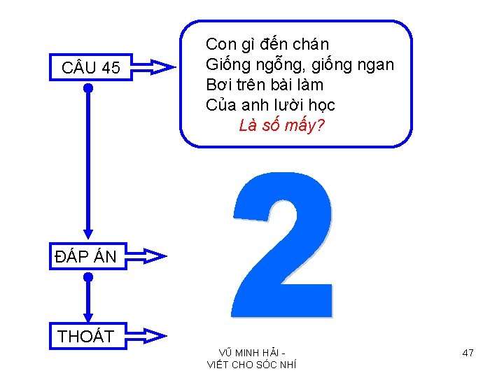 C U 45 Con gì đến chán Giống ngỗng, giống ngan Bơi trên bài