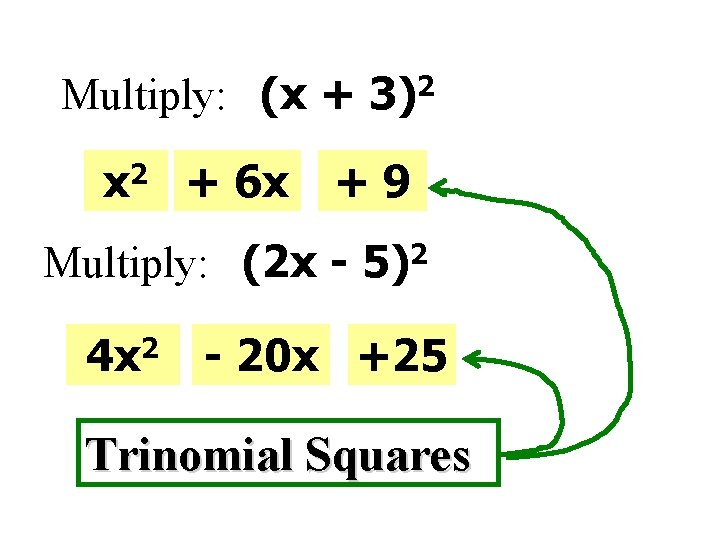 Multiply: (x + x 2 + 6 x +9 Multiply: (2 x 4 x
