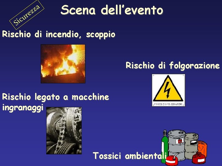 a z z e r u c i S Scena dell’evento Rischio di incendio,