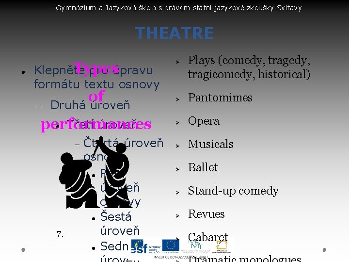 Gymnázium a Jazyková škola s právem státní jazykové zkoušky Svitavy THEATRE Types Klepněte pro