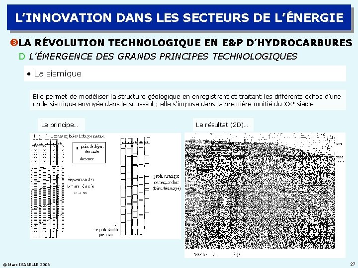 L’INNOVATION DANS LES SECTEURS DE L’ÉNERGIE LA RÉVOLUTION TECHNOLOGIQUE EN E&P D’HYDROCARBURES D L’ÉMERGENCE