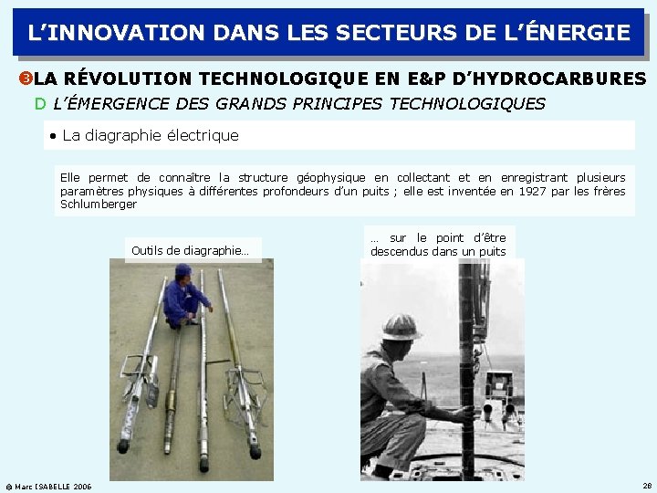 L’INNOVATION DANS LES SECTEURS DE L’ÉNERGIE LA RÉVOLUTION TECHNOLOGIQUE EN E&P D’HYDROCARBURES D L’ÉMERGENCE