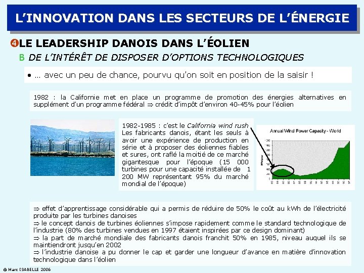 L’INNOVATION DANS LES SECTEURS DE L’ÉNERGIE LE LEADERSHIP DANOIS DANS L’ÉOLIEN B DE L’INTÉRÊT
