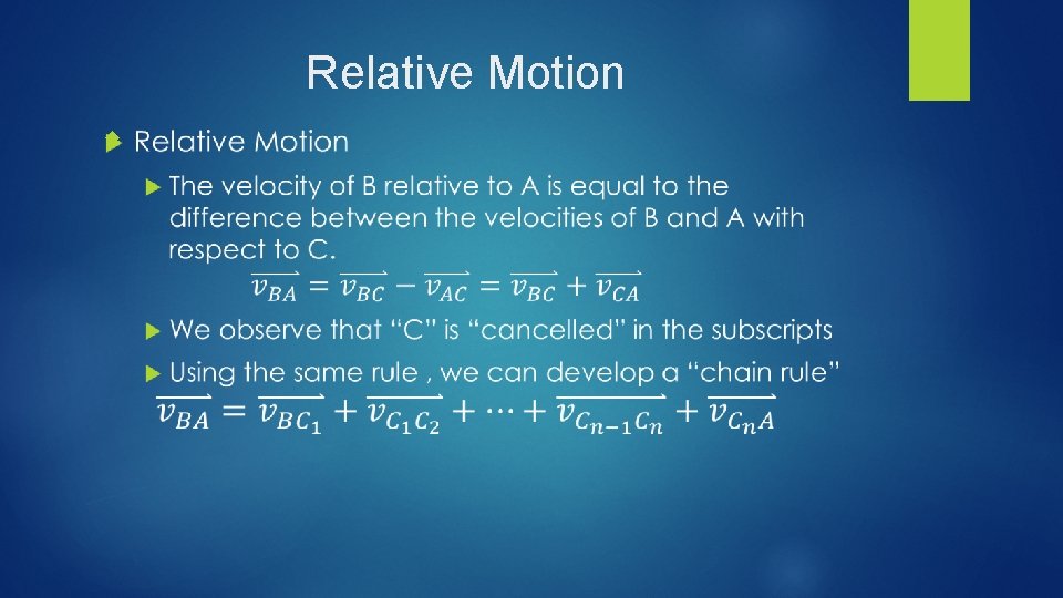 Relative Motion Relative Motion