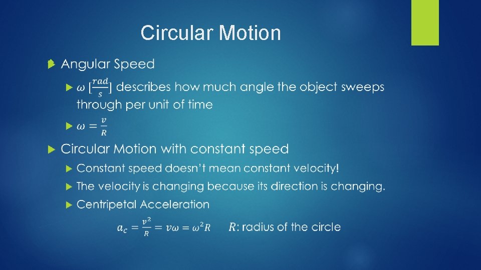Circular Motion Circular Motion