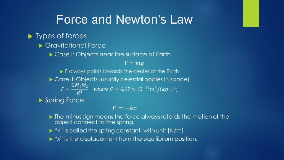 Force and Newton’s Law Force and Newton’s Law