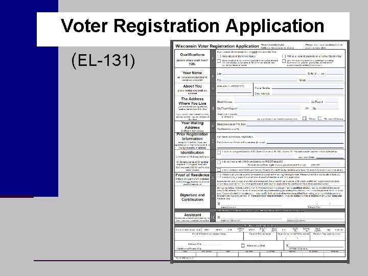Voter Registration Application (EL-131) 