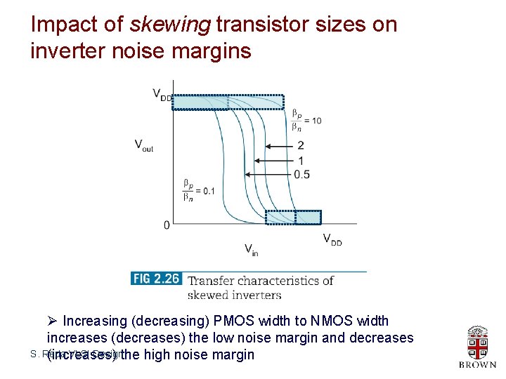 Impact of skewing transistor sizes on inverter noise margins Ø Increasing (decreasing) PMOS width