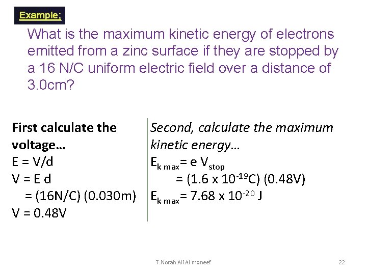 What is the maximum kinetic energy of electrons emitted from a zinc surface if