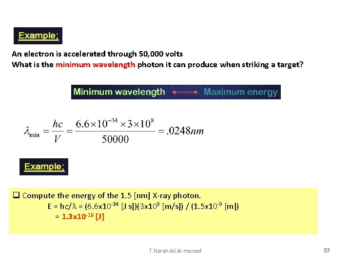  An electron is accelerated through 50, 000 volts What is the minimum wavelength