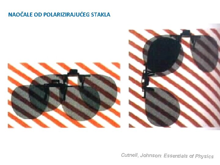 NAOČALE OD POLARIZIRAJUĆEG STAKLA Cutnell, Johnson: Essentials of Physics 