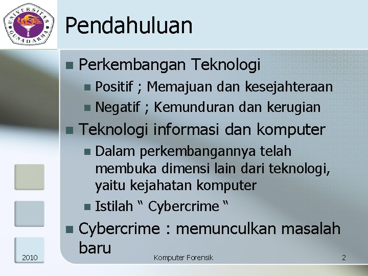 Pendahuluan n Perkembangan Teknologi Positif ; Memajuan dan kesejahteraan n Negatif ; Kemunduran dan