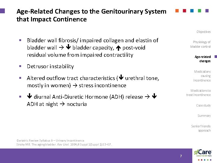 Age-Related Changes to the Genitourinary System that Impact Continence Objectives § Bladder wall fibrosis/