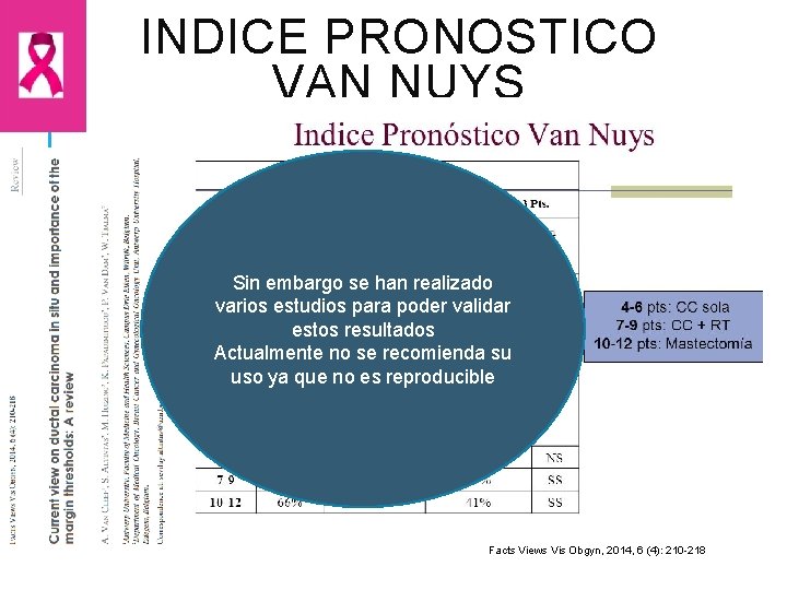 INDICE PRONOSTICO VAN NUYS Sin embargo se han realizado varios estudios para poder validar