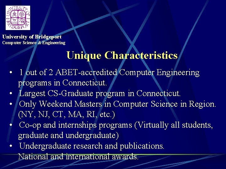 University of Bridgeport Computer Science Engineering Department of