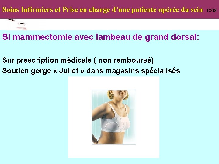 Soins Infirmiers et Prise en charge d’une patiente opérée du sein Si mammectomie avec