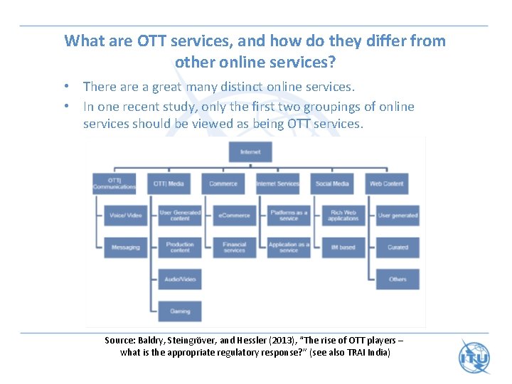 What are OTT services, and how do they differ from other online services? •