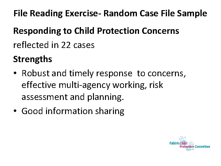 File Reading Exercise- Random Case File Sample Responding to Child Protection Concerns reflected in File Reading Exercise- Random Case File Sample Responding to Child Protection Concerns reflected in
