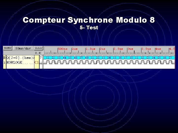 Compteur Synchrone Modulo 8 5 - Test 