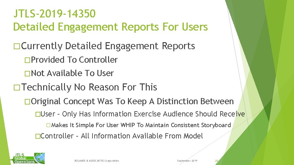 JTLS-2019 -14350 Detailed Engagement Reports For Users � Currently Detailed Engagement Reports �Provided �Not