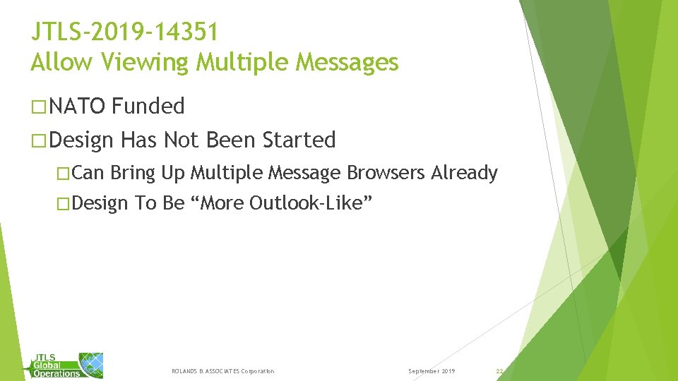 JTLS-2019 -14351 Allow Viewing Multiple Messages � NATO Funded � Design �Can Has Not